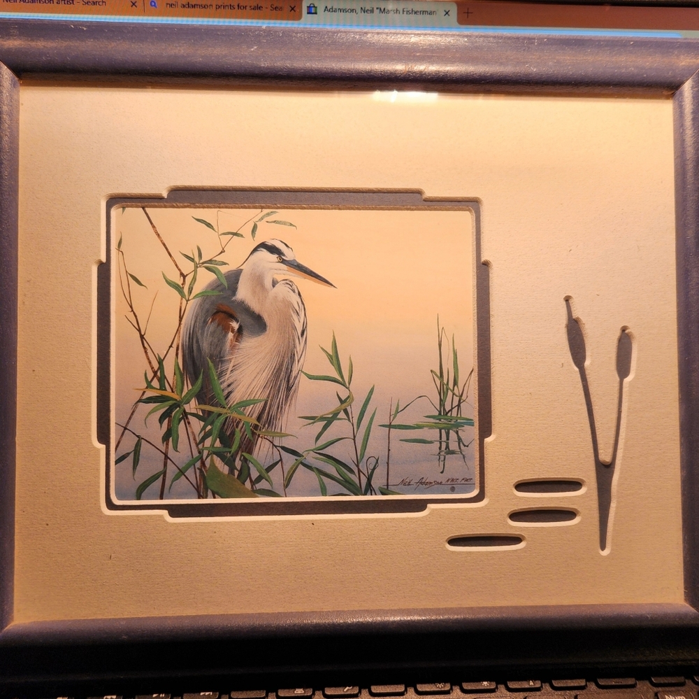 Artist Neil Adamson small print, Framed/Matted, print is 4.5x6"